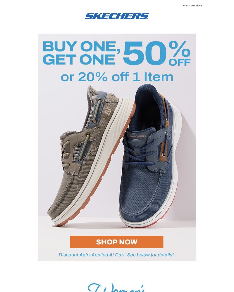Screenshot of email sent to a Skechers Newsletter subscriber
