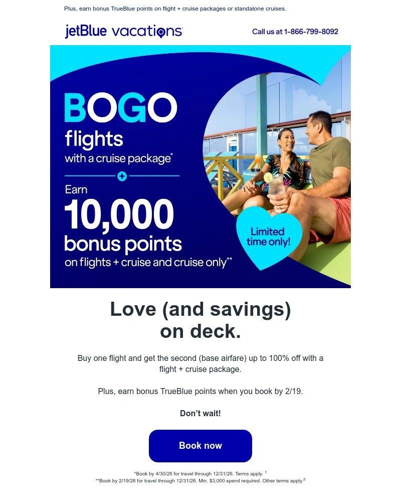 Screenshot of email sent to a JetBlue Registered user