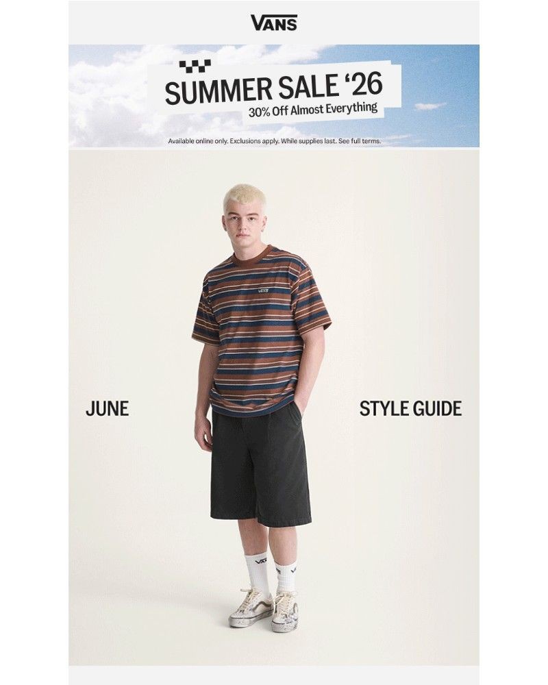 Screenshot of email sent to a Vans Registered user