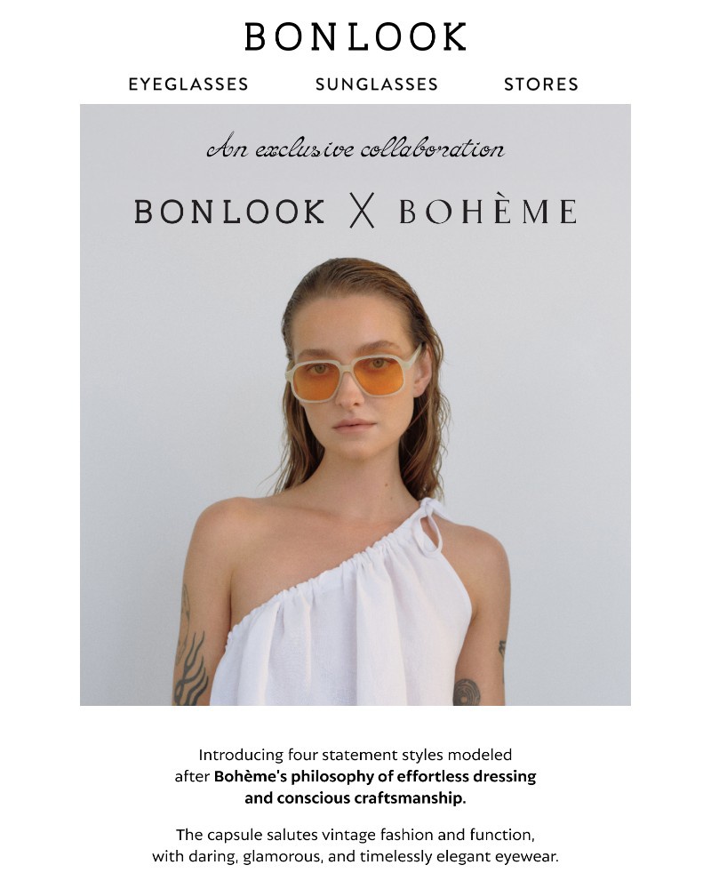 Screenshot of email sent to a Bonlook Newsletter subscriber