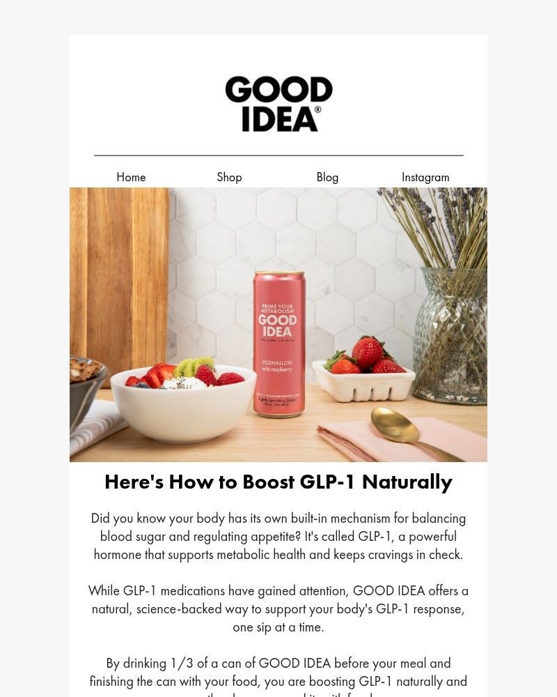 Screenshot of email sent to a Good Idea Newsletter subscriber