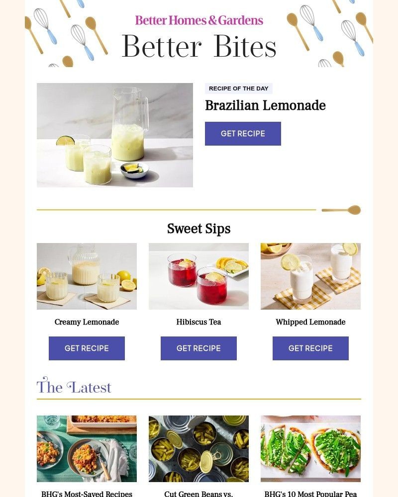 Screenshot of email sent to a Better Homes and Gardens Newsletter subscriber