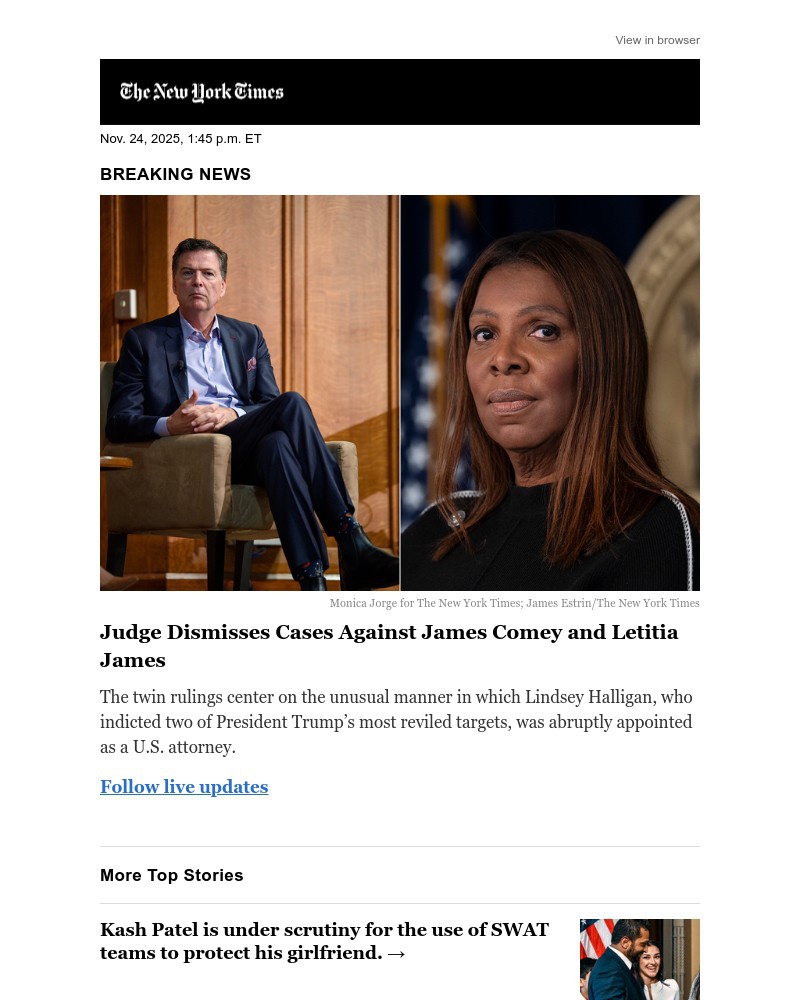 Screenshot of email with subject /media/emails/breaking-news-cases-against-james-comey-and-letitia-james-are-dismissed-a03b75-cr_9R4n68c.jpg