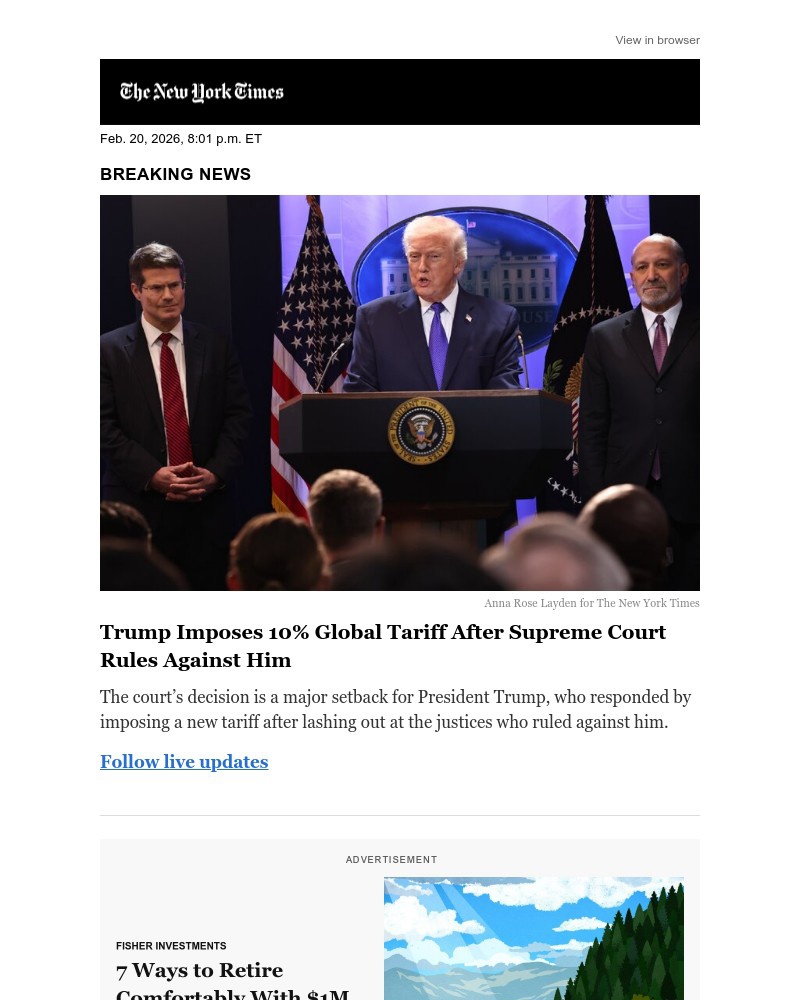 Screenshot of email with subject /media/emails/breaking-news-trump-imposes-10-global-tariff-after-supreme-court-rules-against-hi_X4b6RXT.jpg