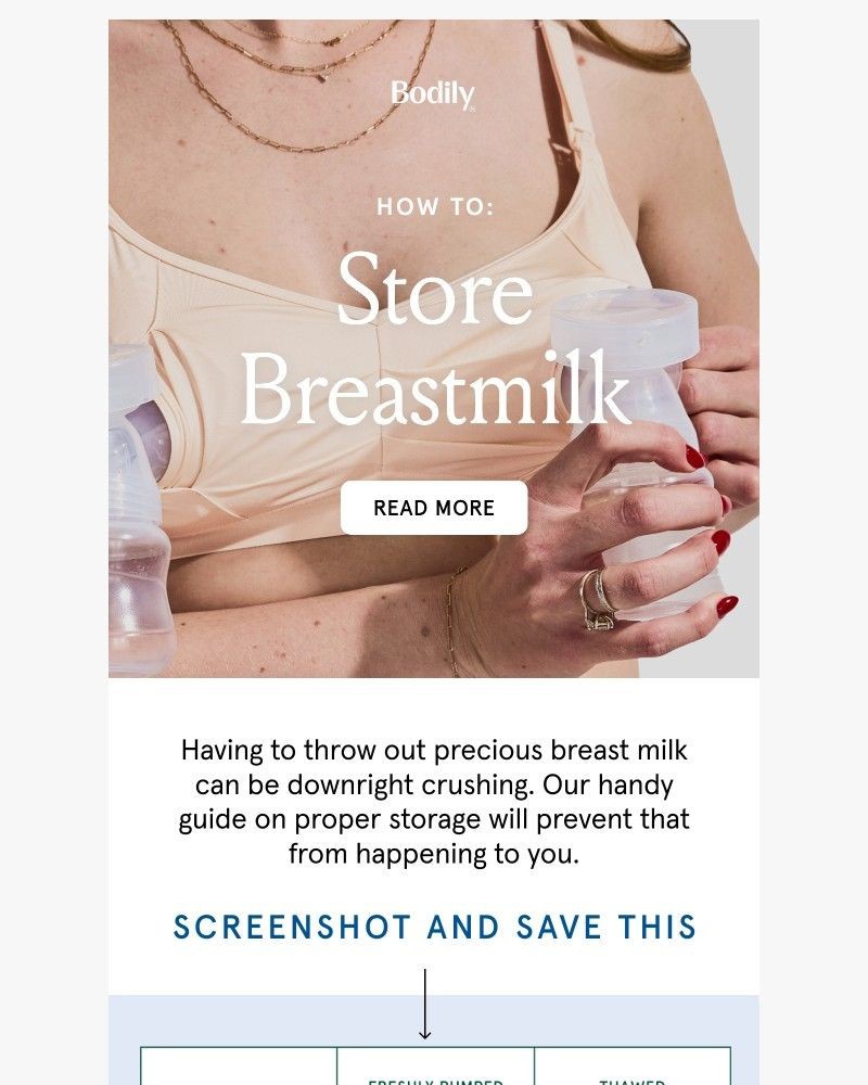 Screenshot of email sent to a Bodily Newsletter subscriber