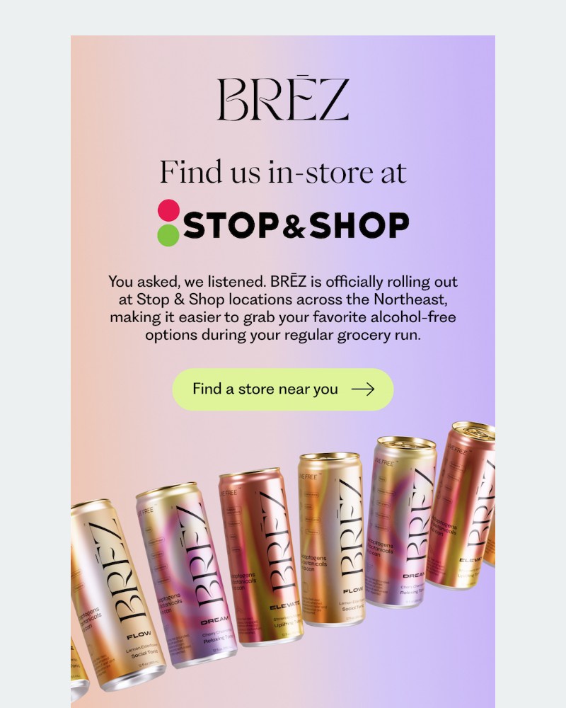 Screenshot of email sent to a Brez Newsletter subscriber