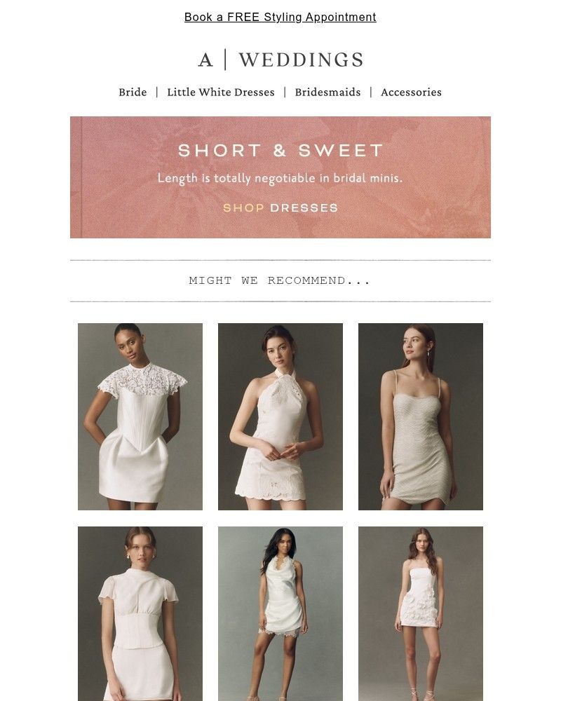 Screenshot of email sent to a Anthropologie Newsletter subscriber