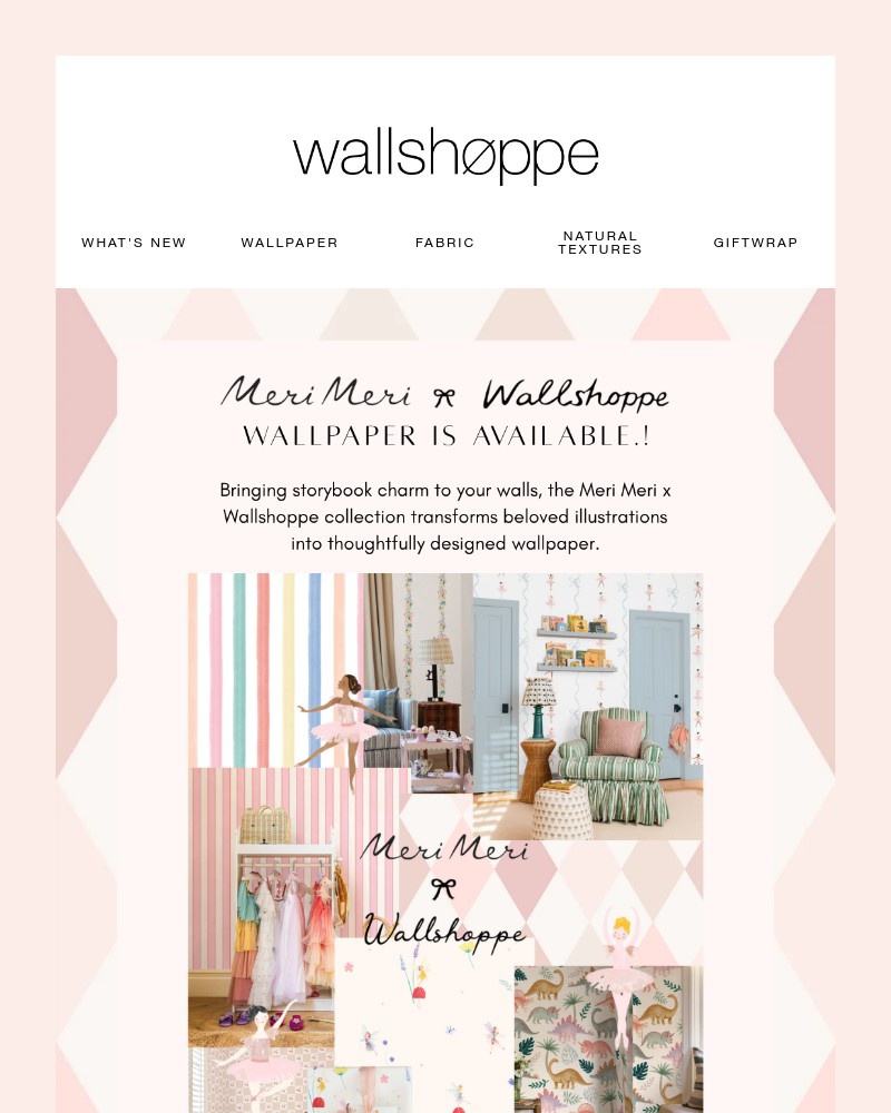 Screenshot of email sent to a Wallshoppe Newsletter subscriber