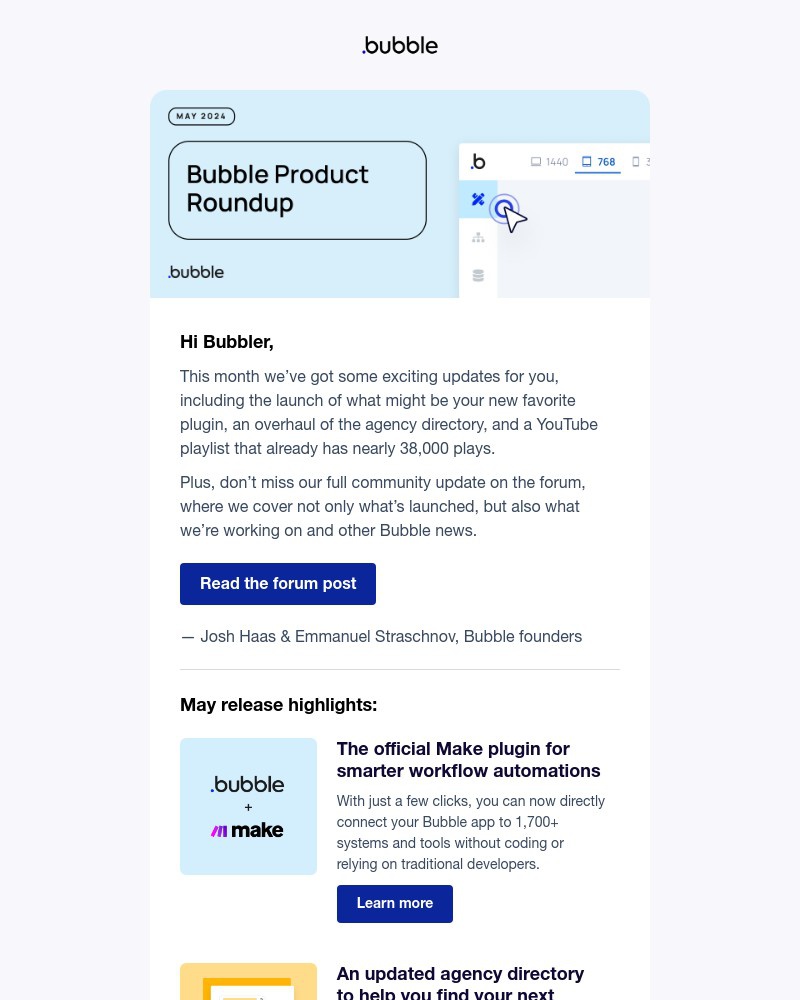 Screenshot of email with subject /media/emails/bubble-product-roundup-may-24-1462a5-cropped-aef53e86.jpg