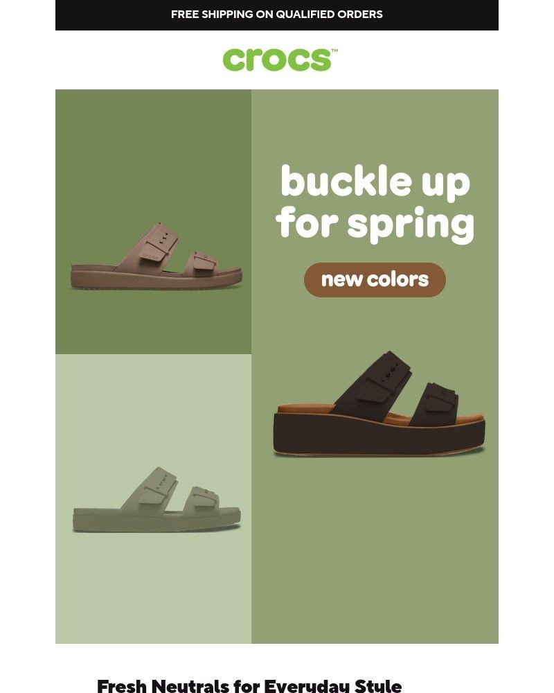 Screenshot of email sent to a Crocs Newsletter subscriber