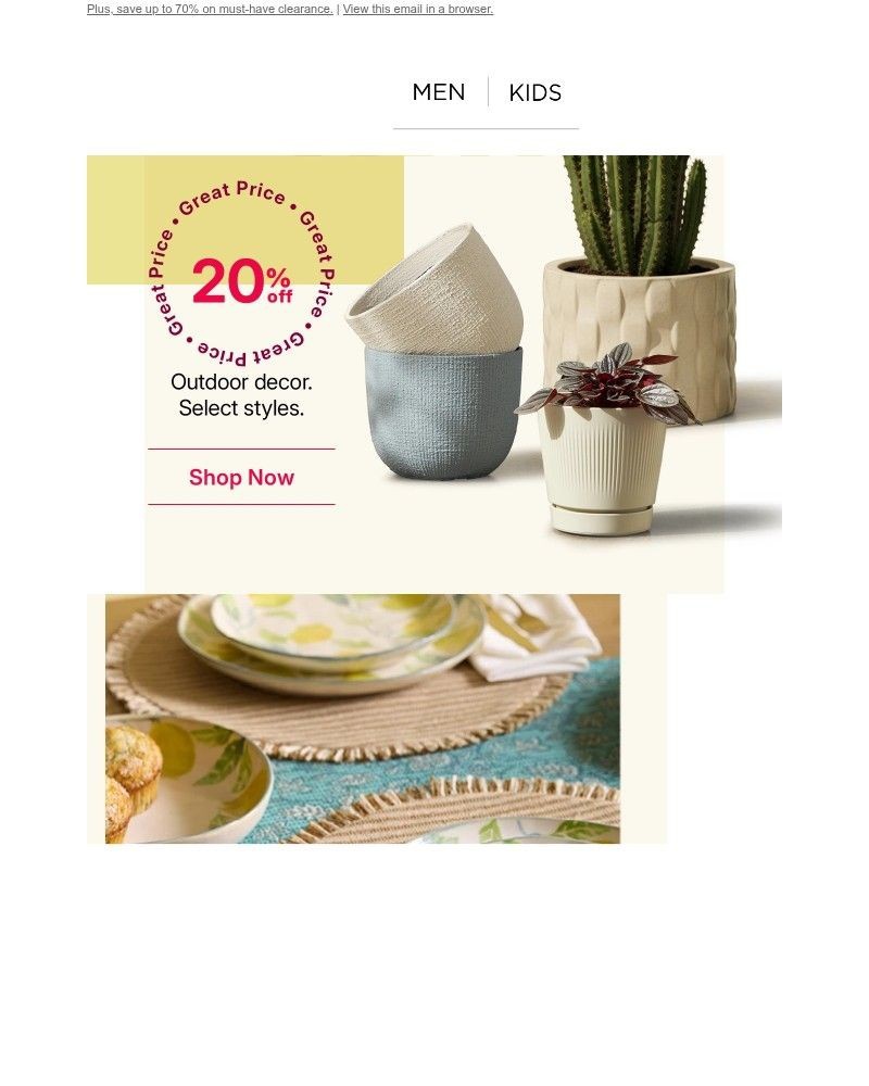 Screenshot of email sent to a Kohls Registered user