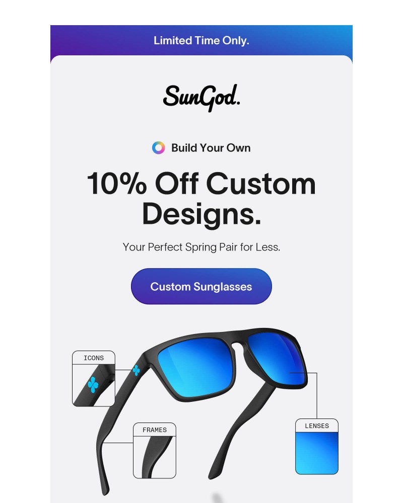 Screenshot of email sent to a SunGod Newsletter subscriber