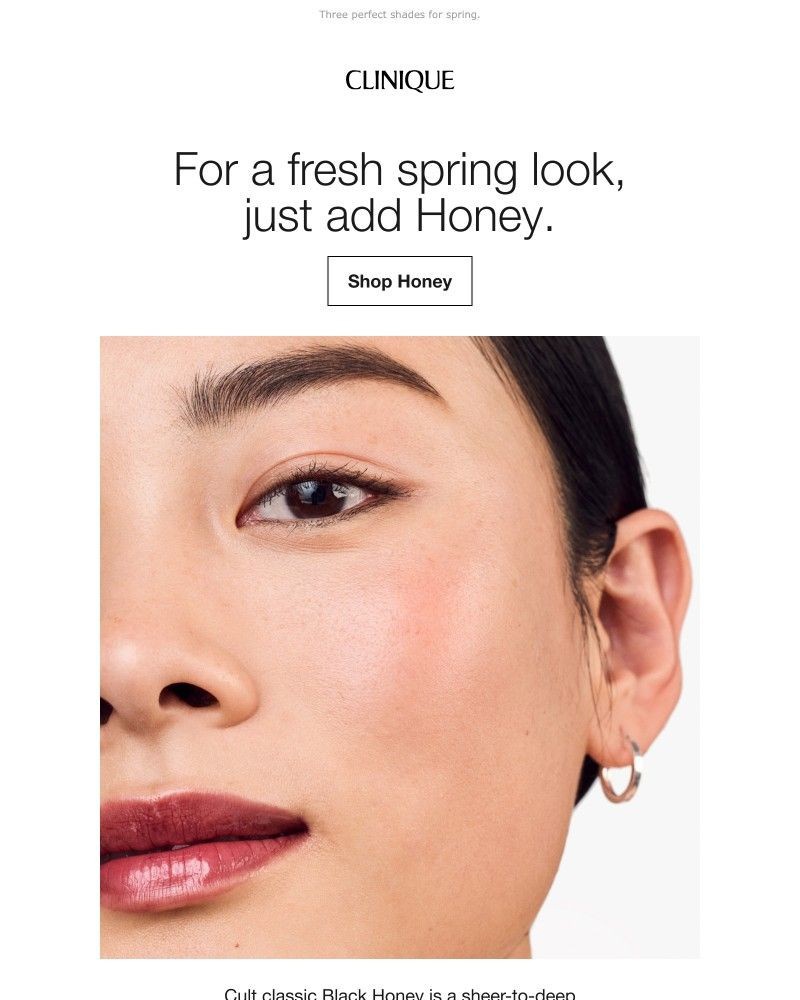 Screenshot of email sent to a Clinique Newsletter subscriber