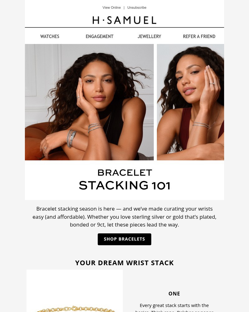 Screenshot of email sent to a H.Samuel Newsletter subscriber