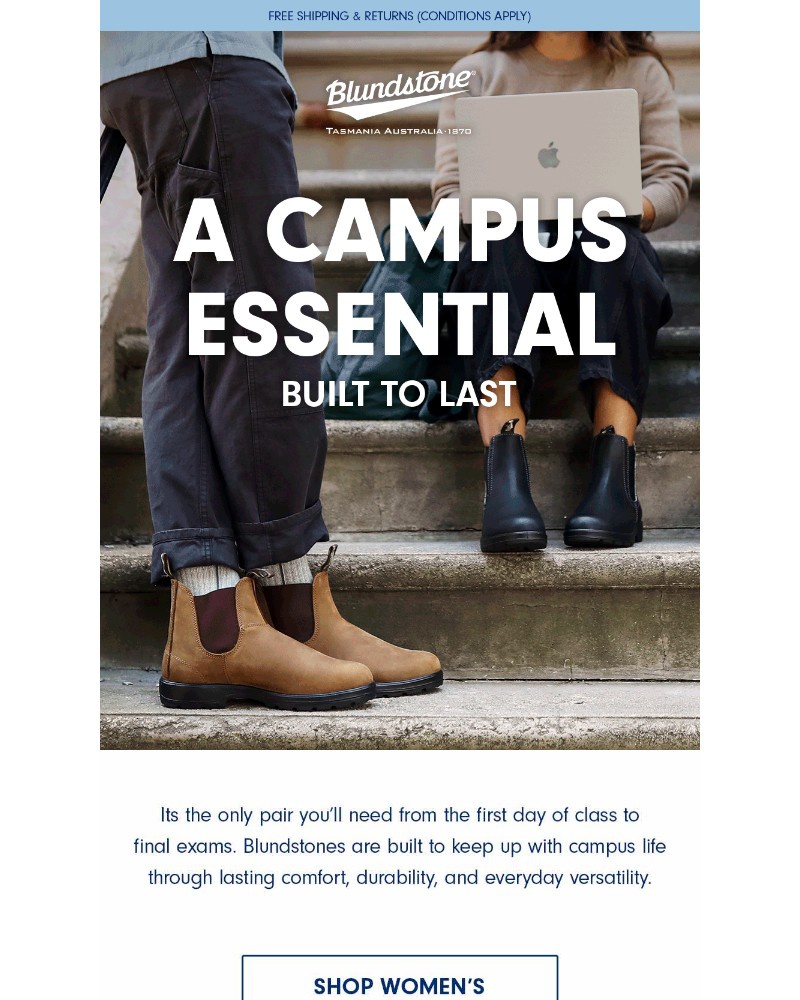 Screenshot of email sent to a Blundstone Newsletter subscriber
