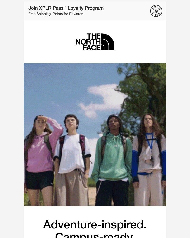 Screenshot of email sent to a The North Face Newsletter subscriber