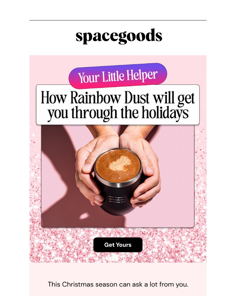 Screenshot of email sent to a Spacegoods Newsletter subscriber