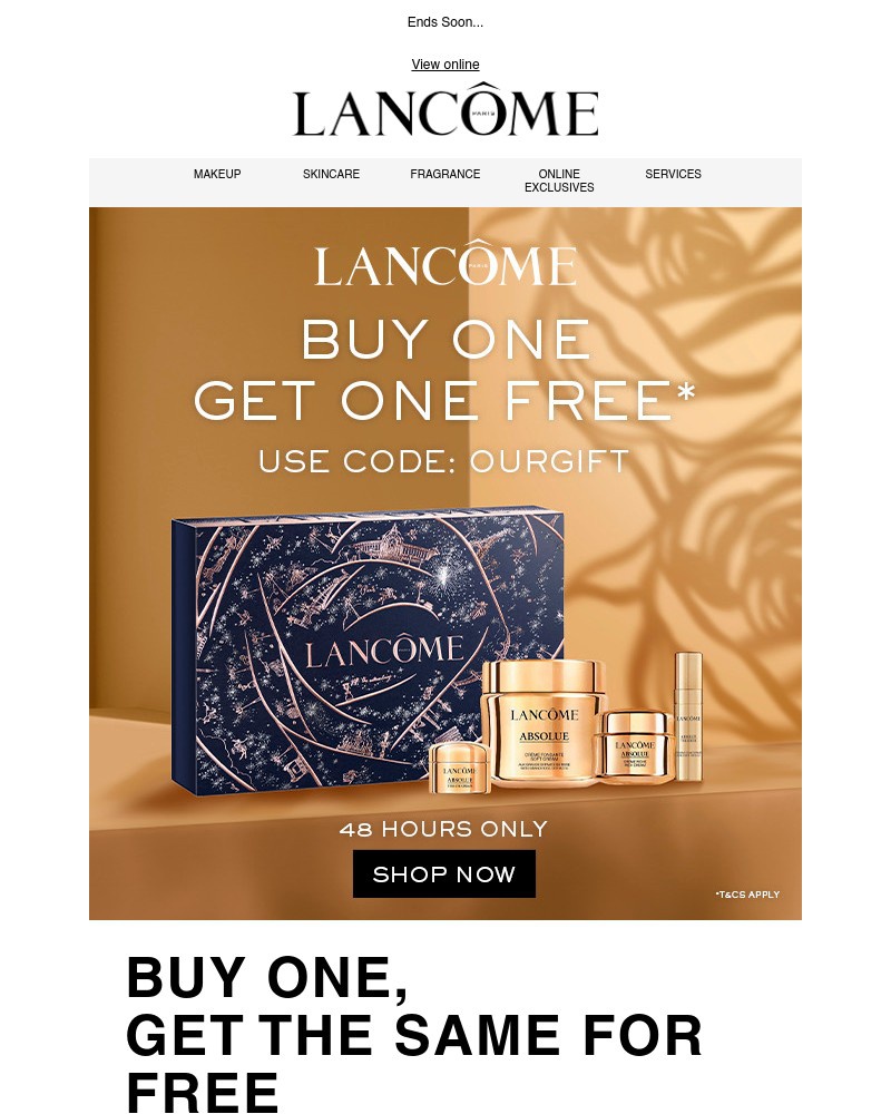 Screenshot of email with subject /media/emails/buy-1-get-1-free-lancomes-premium-absolue-skincare-39273d-cropped-cdc00a26.jpg