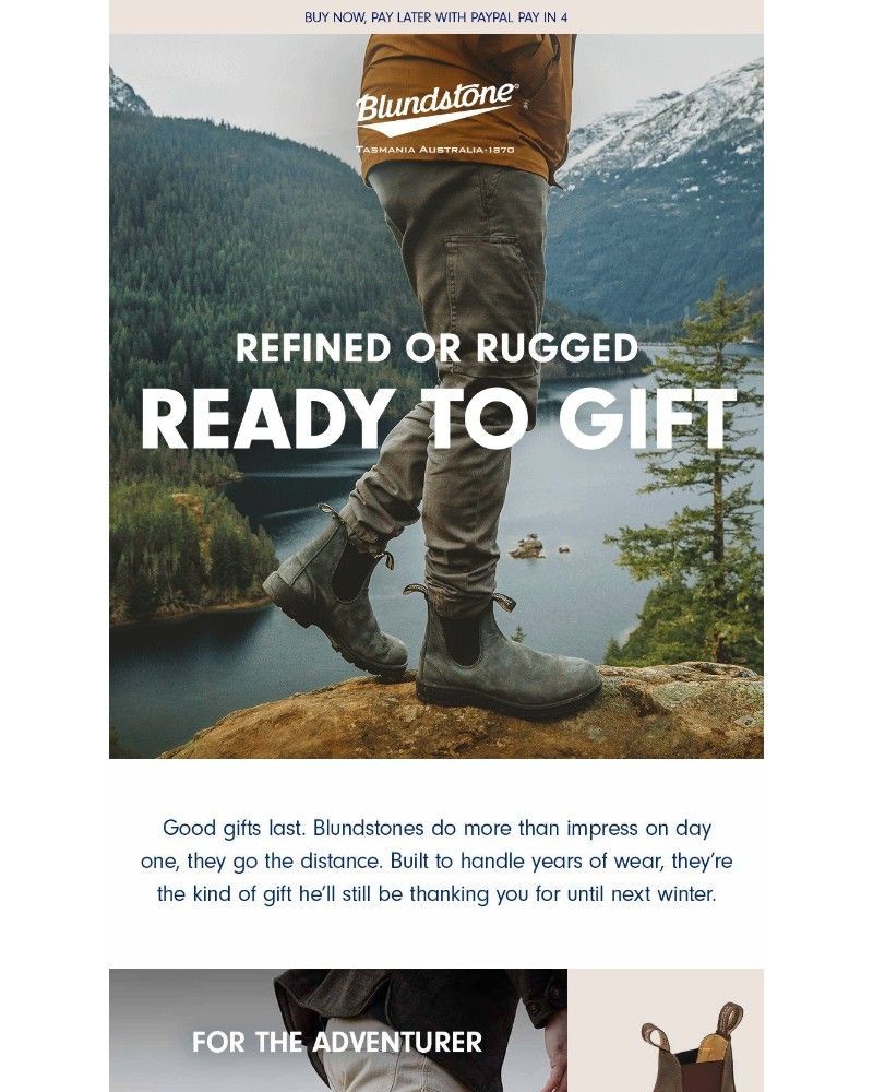 Screenshot of email sent to a Blundstone Newsletter subscriber