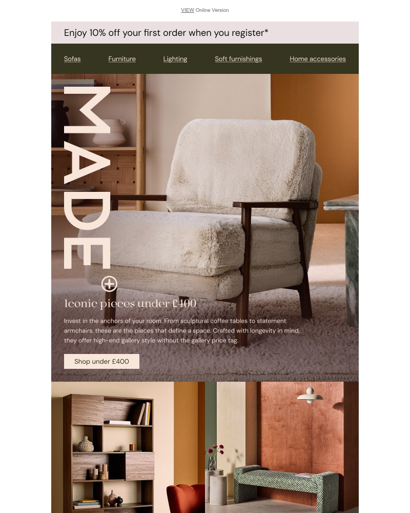 Screenshot of email sent to a Made Customer