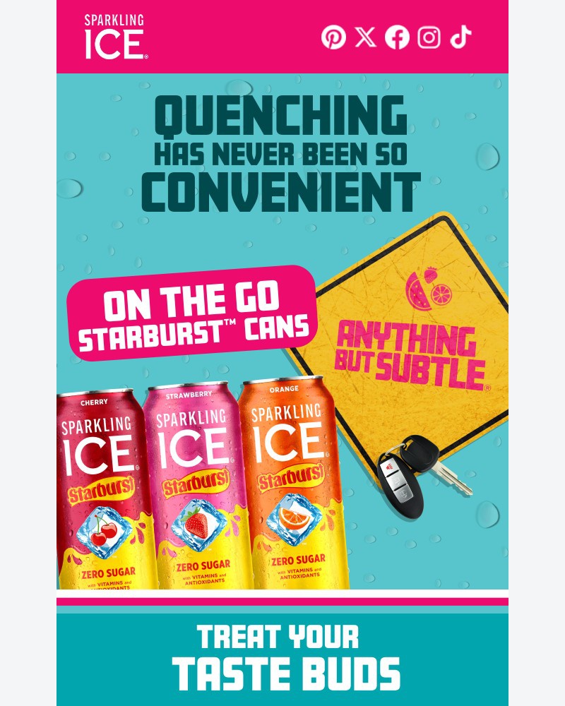 Screenshot of email sent to a Sparkling Ice Registered user