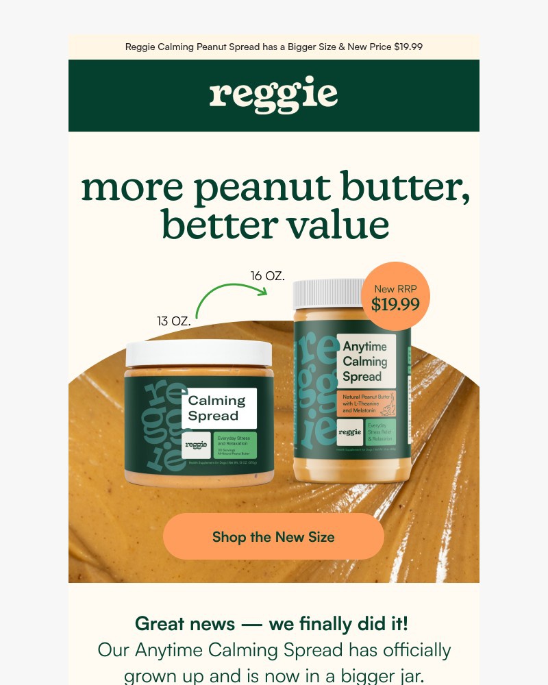 Screenshot of email with subject /media/emails/calming-peanut-spread-has-a-bigger-size-new-price-1999-fe1572-cropped-192b2269.jpg