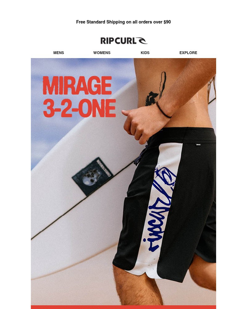 Screenshot of email sent to a Ripcurl Newsletter subscriber