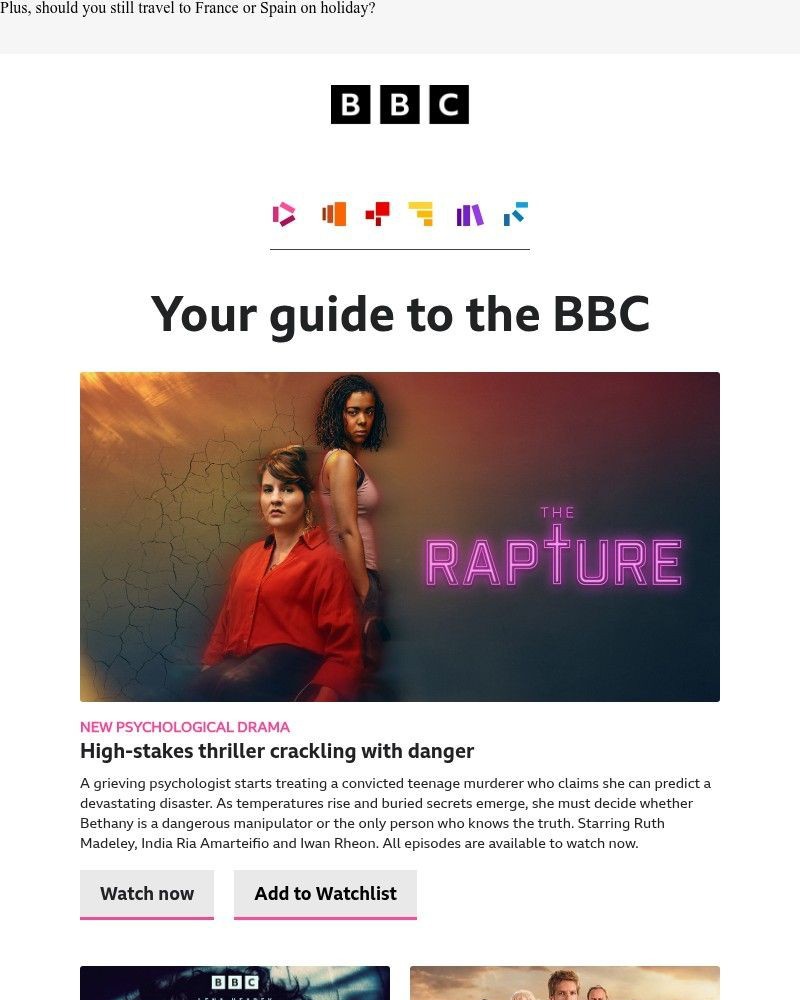 Screenshot of email sent to a BBC iPlayer Registered user