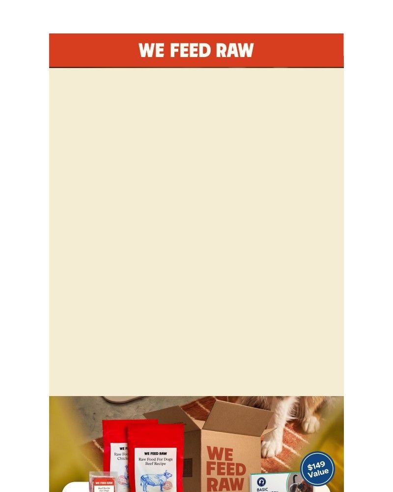 Screenshot of email sent to a We Feed Raw Newsletter subscriber