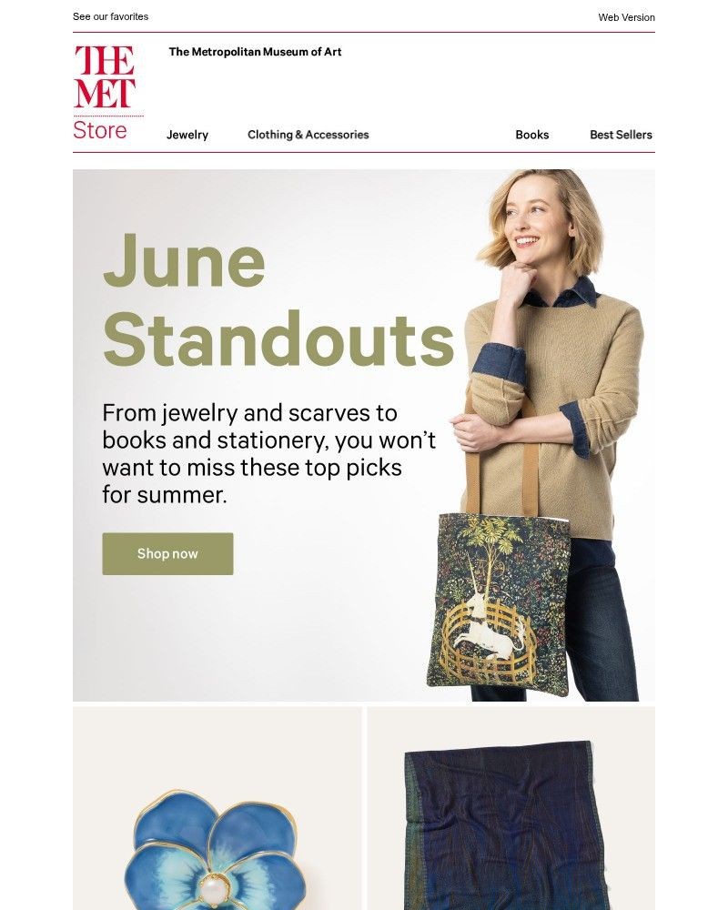 Screenshot of email sent to a The Metropolitan Museum of Art (The Met) Newsletter subscriber