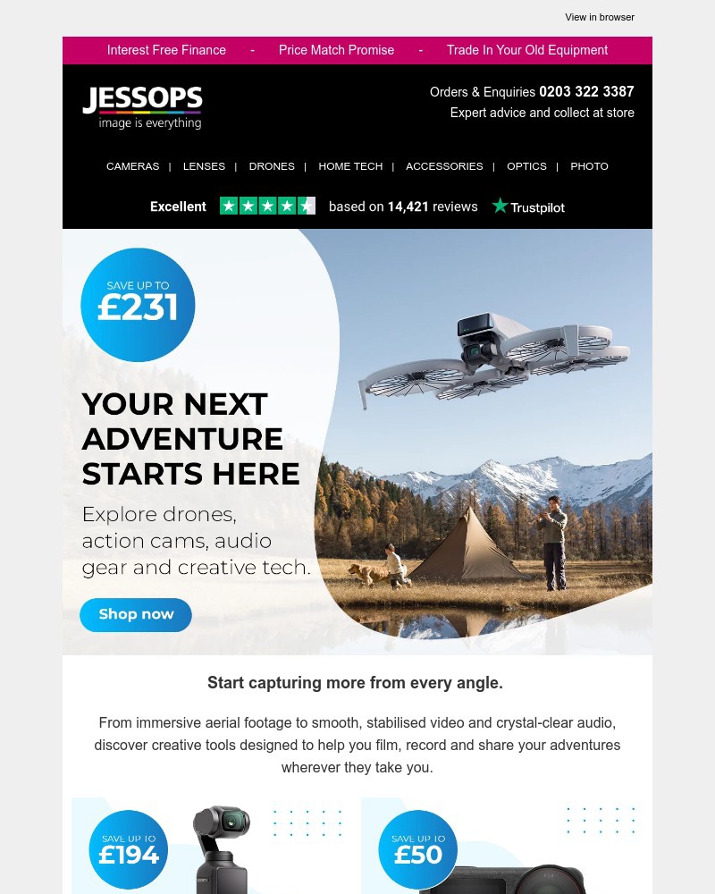 Screenshot of email sent to a Jessops Newsletter subscriber