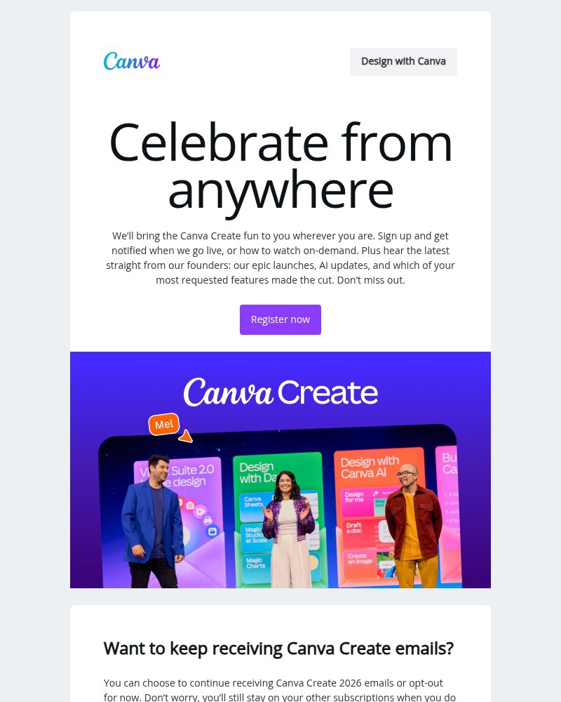 Screenshot of email sent to a Canva Customer