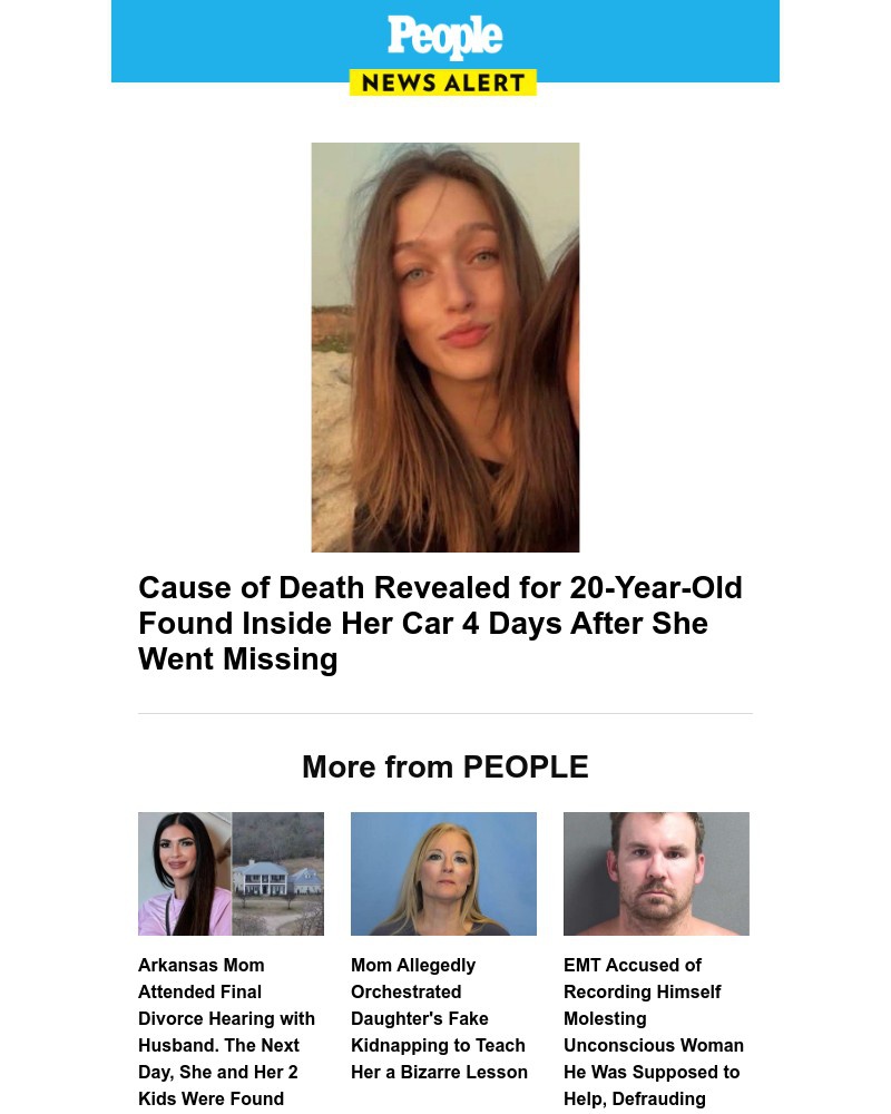 Screenshot of email with subject /media/emails/cause-of-death-revealed-for-20-year-old-found-inside-her-car-4-days-after-she-wen_9zScfY5.jpg