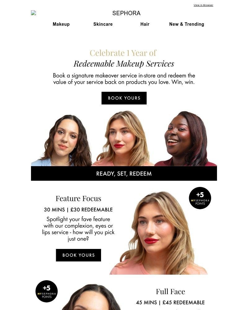 Screenshot of email sent to a Feelunique Newsletter subscriber