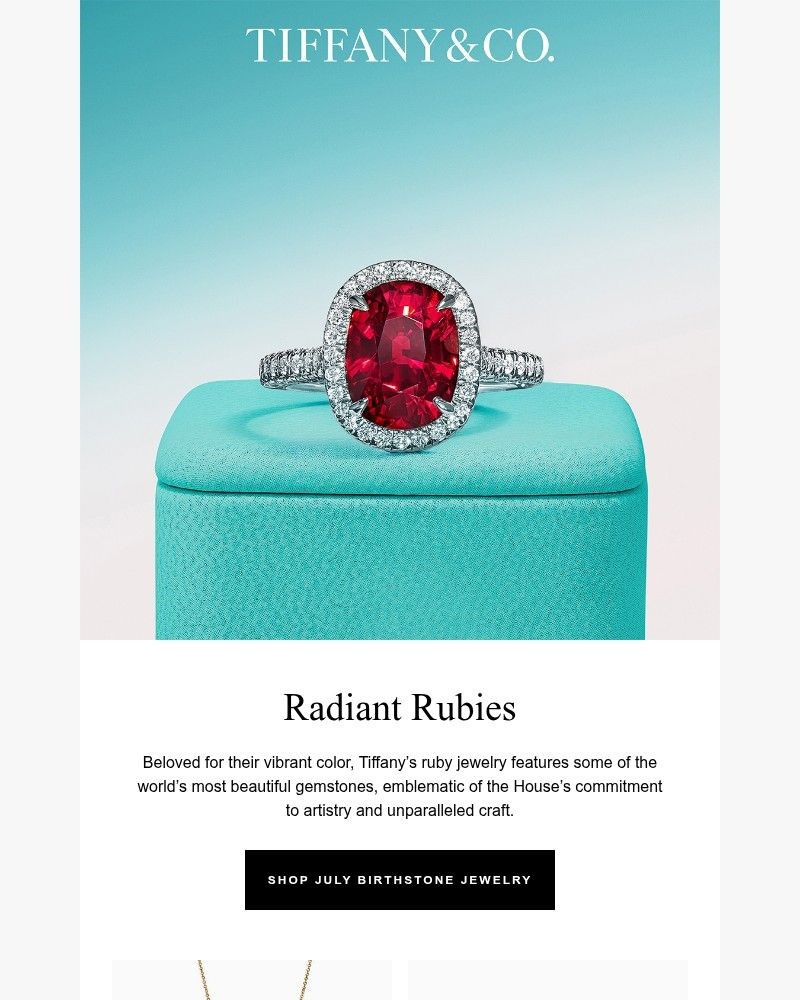 Screenshot of email sent to a Tiffany & Co Newsletter subscriber