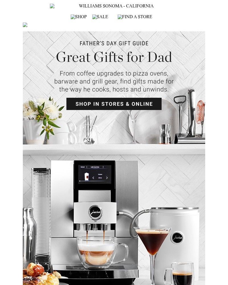 Screenshot of email sent to a Williams Sonoma Newsletter subscriber