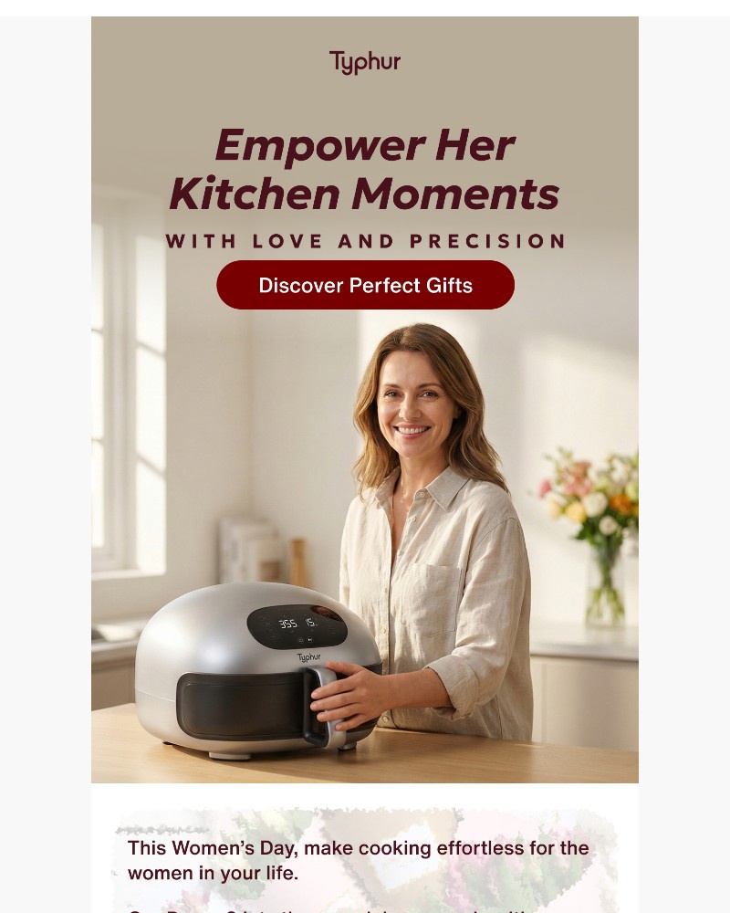 Screenshot of email sent to a Typhur Newsletter subscriber