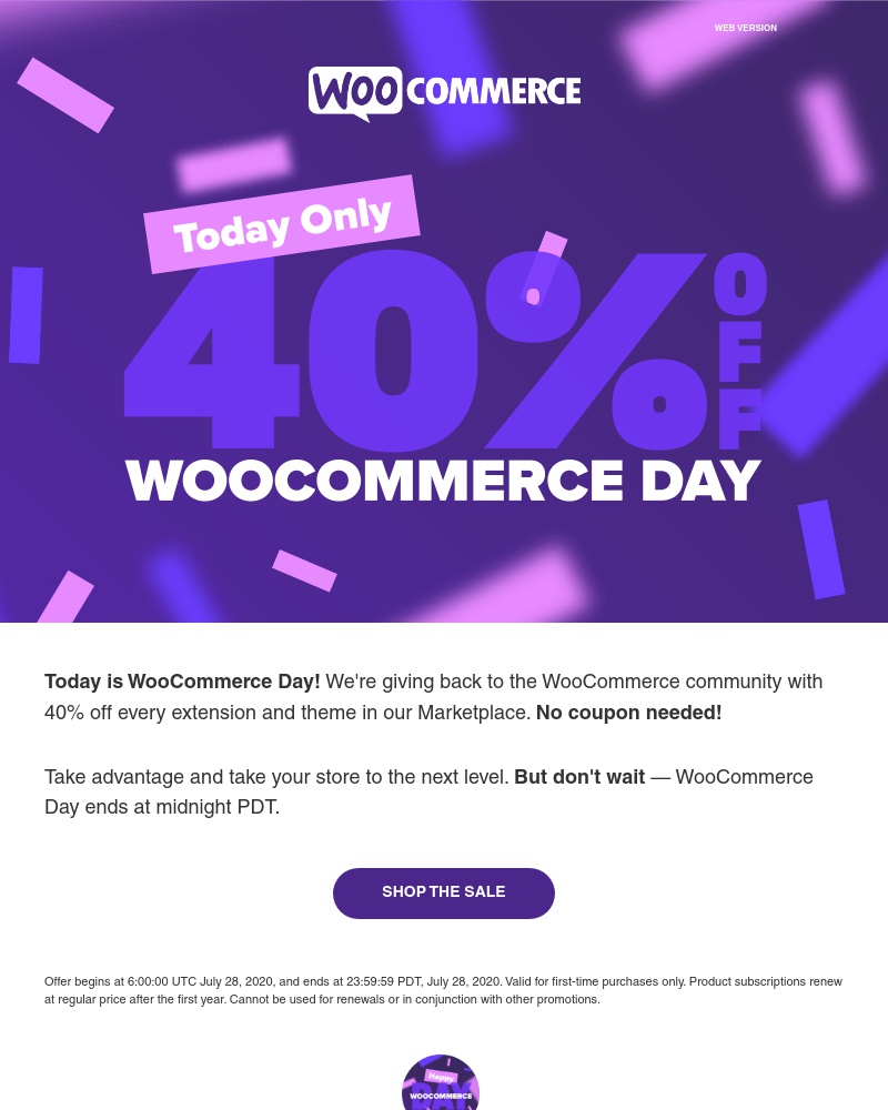 Screenshot of email with subject /media/emails/celebrate-woocommerce-day-with-40-off-everything-288865-cropped-c1f1a5f2.jpg