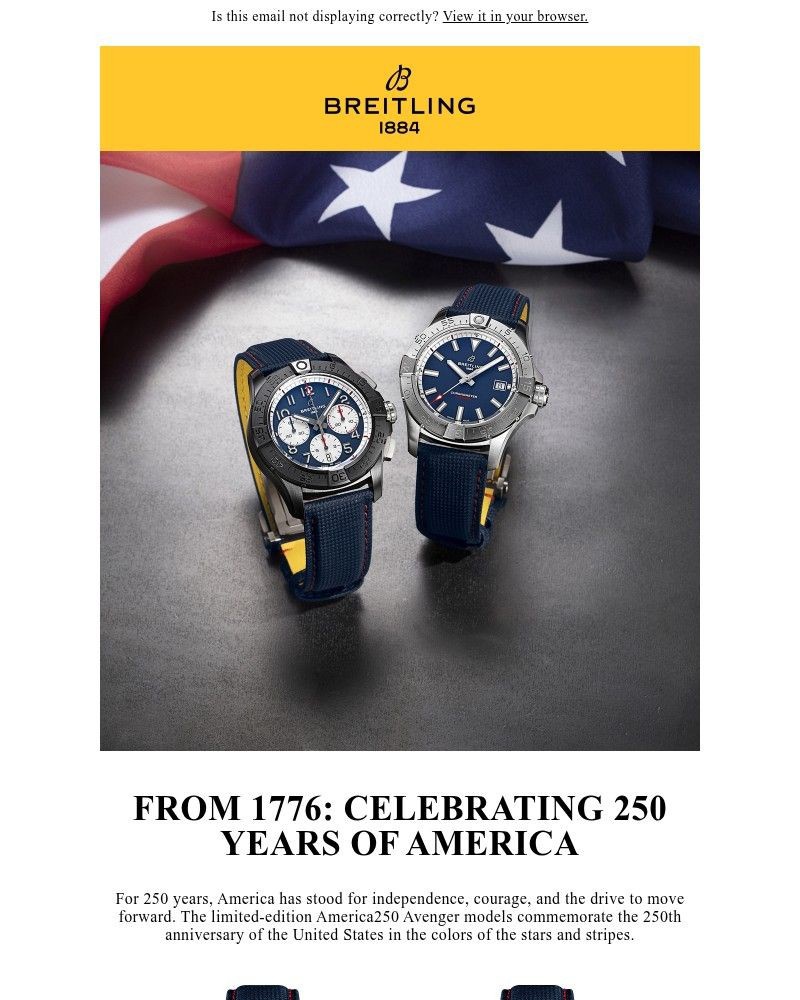 Screenshot of email sent to a Breitling Newsletter subscriber