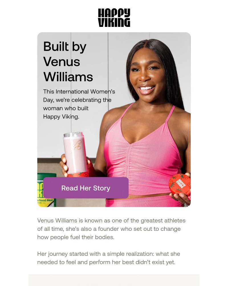 Screenshot of email sent to a Happy Viking Newsletter subscriber