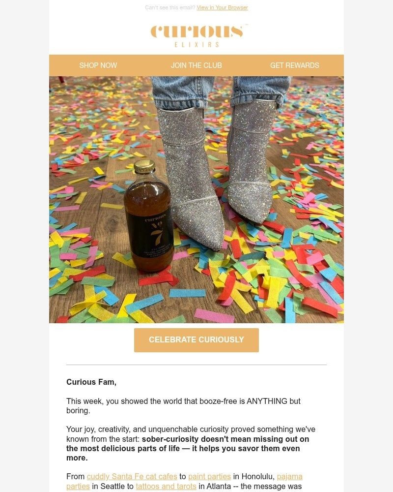 Screenshot of email sent to a Curious Elixirs Newsletter subscriber
