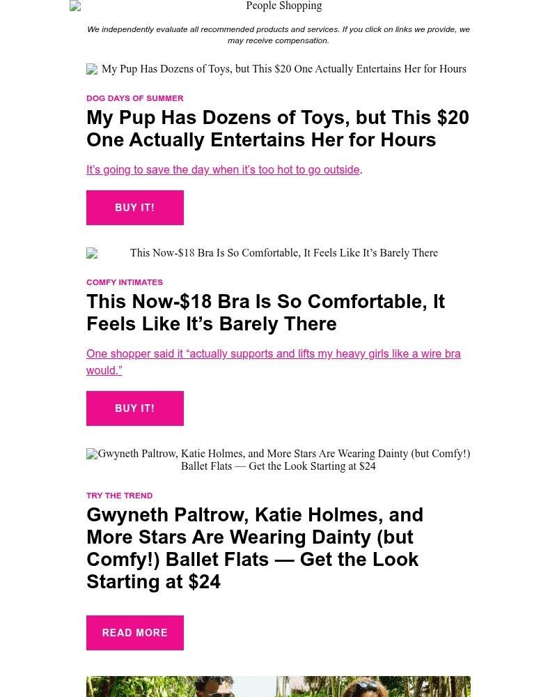 Screenshot of email sent to a People Newsletter subscriber