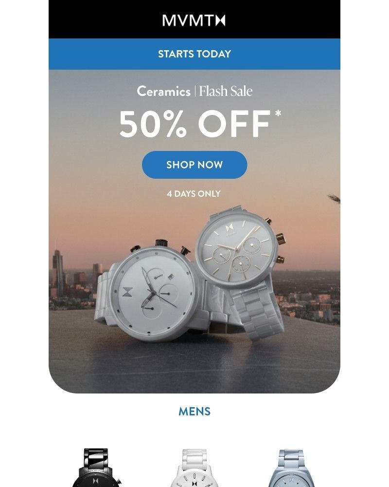 Screenshot of email sent to a MVMT Newsletter subscriber