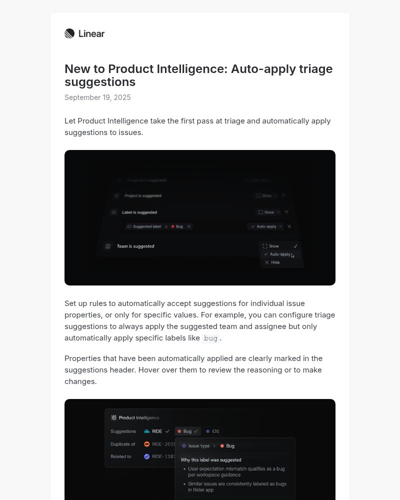 Screenshot of email with subject /media/emails/changelog-auto-apply-triage-suggestions-with-product-intelligence-7f06a6-cropped-e6b364c9.jpg