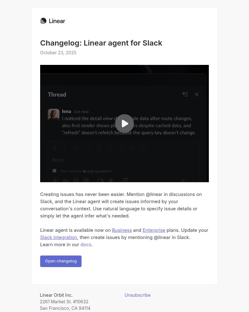 Screenshot of email with subject /media/emails/changelog-linear-agent-for-slack-84d4e0-cropped-ada93864.jpg