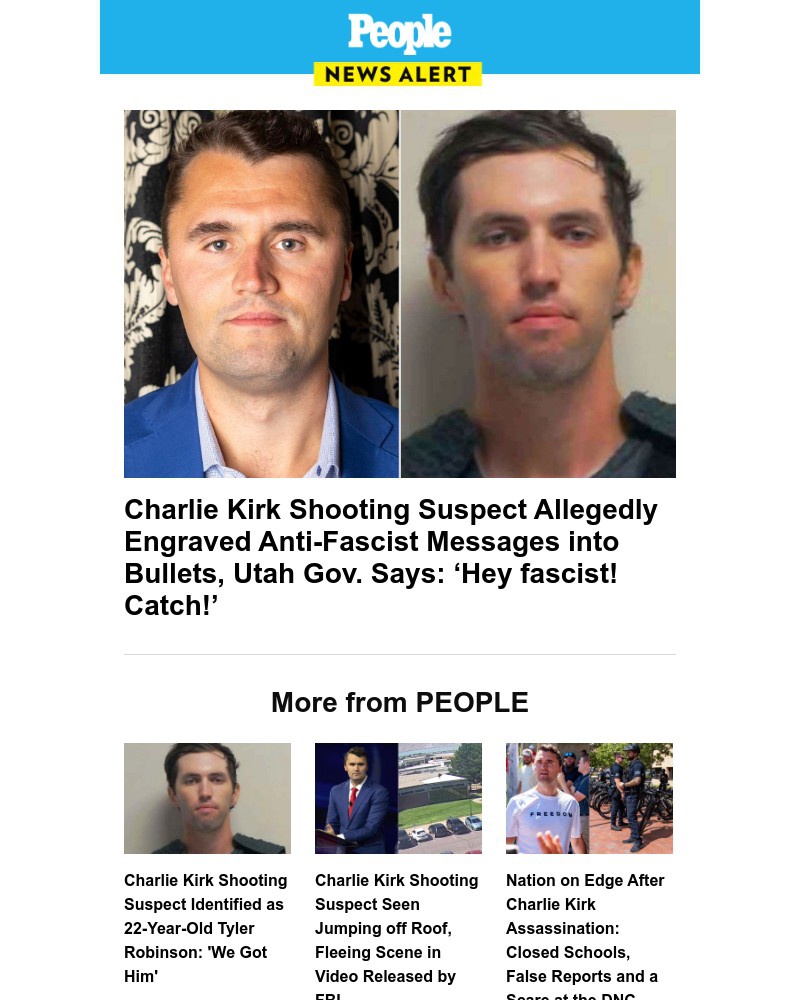 Screenshot of email with subject /media/emails/charlie-kirk-shooting-suspect-allegedly-engraved-anti-fascist-messages-into-bulle_G5RCLML.jpg