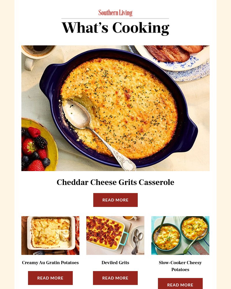 Screenshot of email sent to a Southern Living Newsletter subscriber