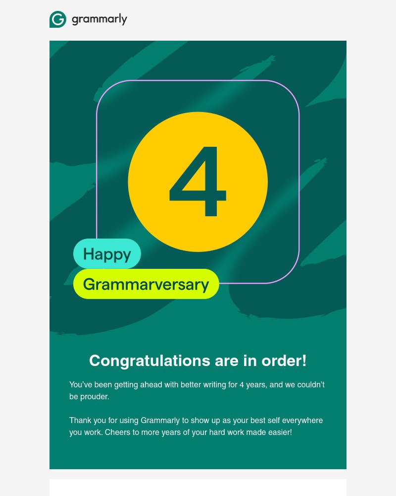 Screenshot of email with subject /media/emails/cheers-to-4-years-with-grammarly-d96f82-cropped-5a8f4b62.jpg