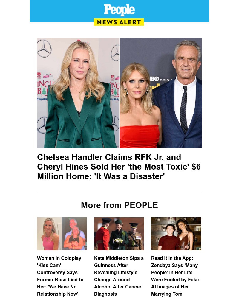 Screenshot of email sent to a People Newsletter subscriber