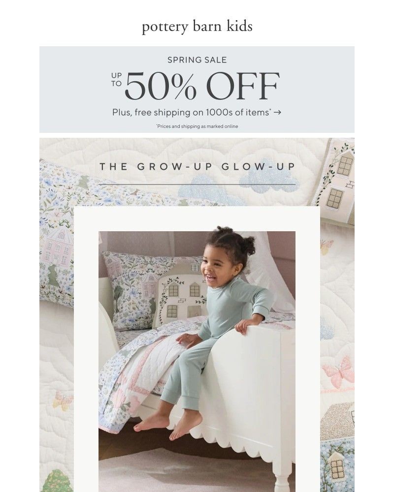 Screenshot of email sent to a Pottery Barn Newsletter subscriber